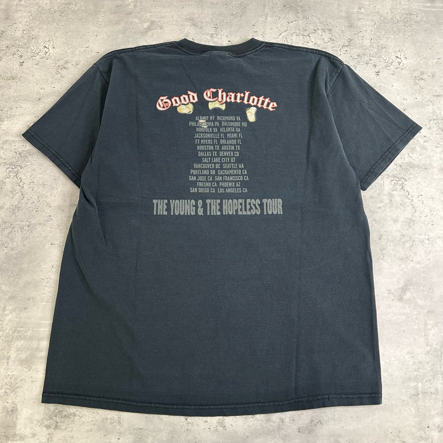 2002 Good Charlotte The Young and Hopeless Tour T-Shirt size XL